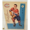 Image 4 : 1958 NHL MONTREAL CANADIENS MARCEL BONIN HOCKEY CARD & PUCK W/ PLAQUE - SIGNED