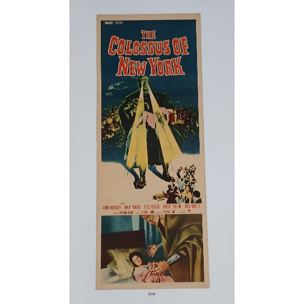 1958 PARAMOUNT "THE COLOSSUS OF NEW YORK" FILM POSTER