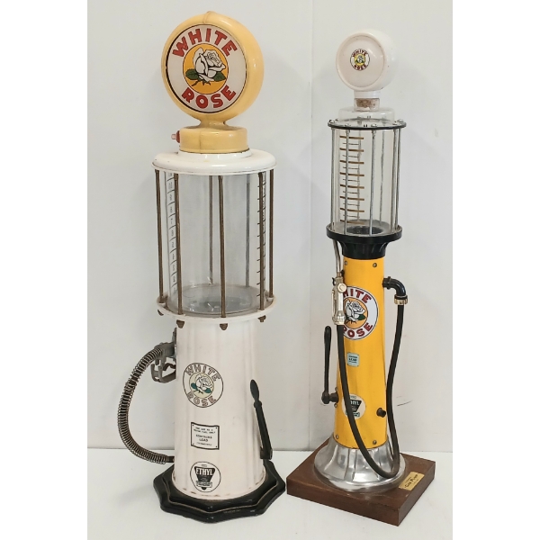 LOT OF 2 - WHITE ROSE TOY GAS PUMPS