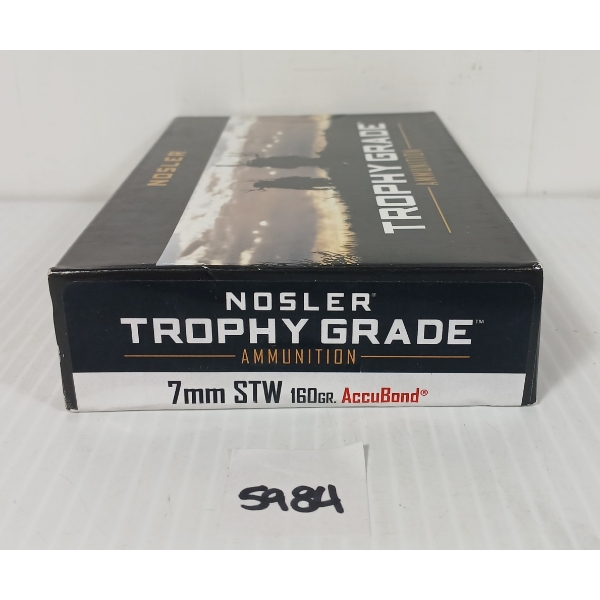 AMMO: 20X NOSLER TROPHY GRADE 7MM STW - 160GR - ACCUBOND - SEALED