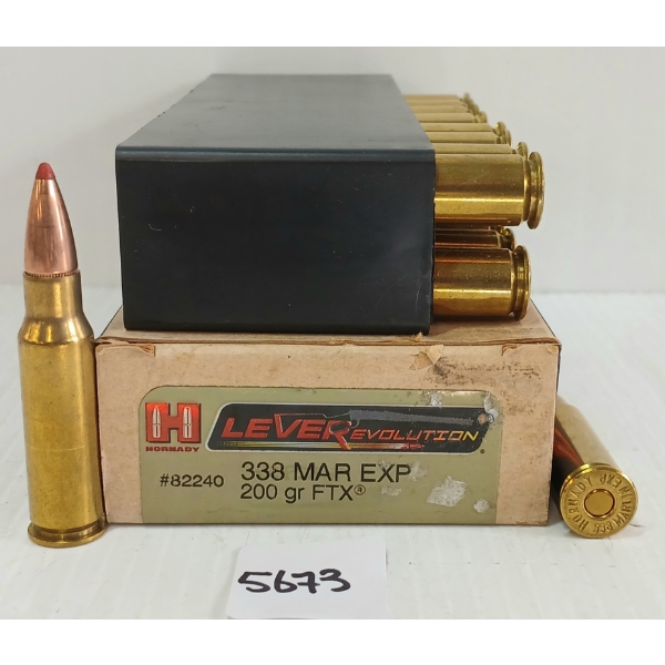 AMMO: 20X HORNADY LEVEREVOLUTION .338 MAR EXP - 200GR - FTX