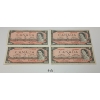 Image 1 : LOT OF 4 - 1954 CDN $2 BANKNOTES