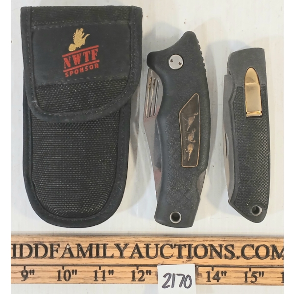 LOT OF 2 - BERETTA & NWTF FOLDING KNIVES