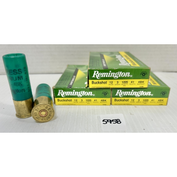 AMMO: 14X REMINGTON 12 GA - 3IN - #4 BUCK