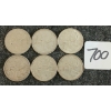 Image 1 : LOT OF 6 - 1958-1968 CDN 25 CENT COINS