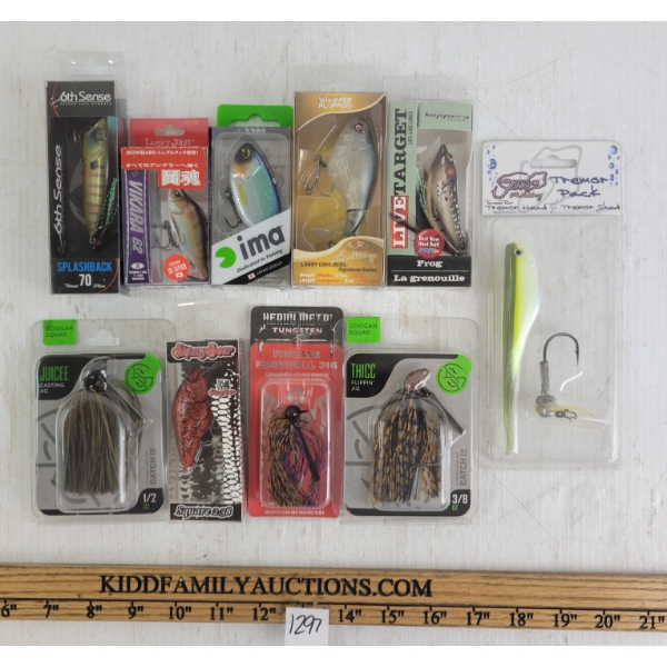 LOT OF 10 - FISHING LURES - INCL LIVE TARGET, GOOGAN SQUAD, IMA, ETC