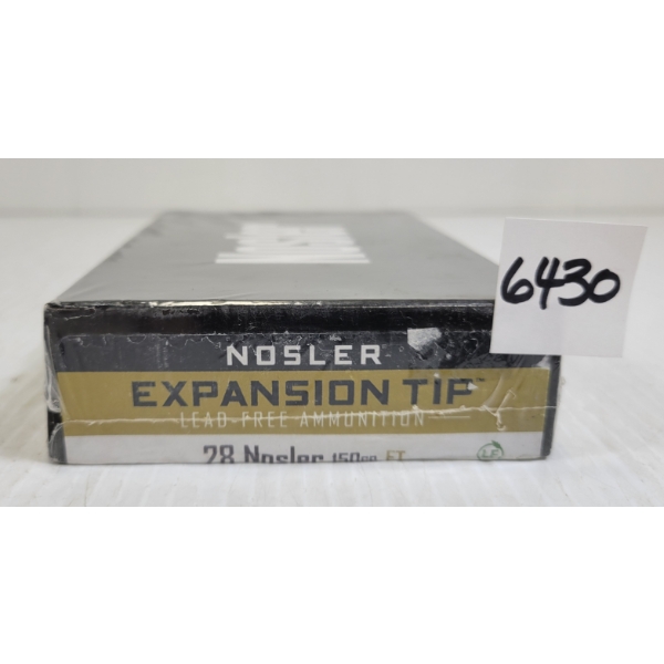 AMMO: 20X NOSLER EXPANSION TIP .28 NOSLER - 150GR - FT - SEALED