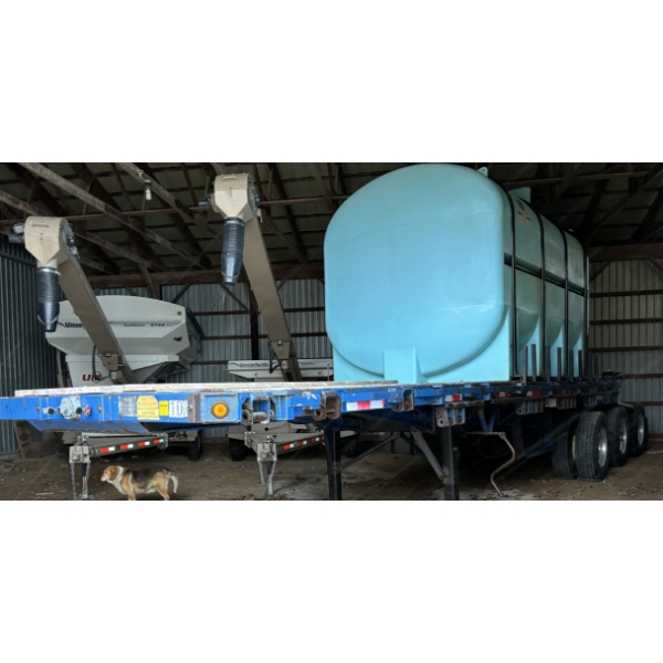 2000 TEMISKO FLATBED TRAILER W/ 4800 GAL POLY TANK 
