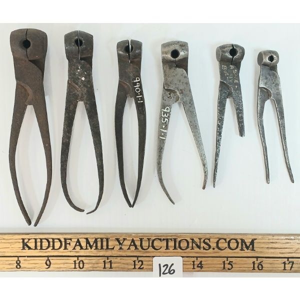 LOT OF 6 - VINTAGE SCISSOR BULLET MOULDS