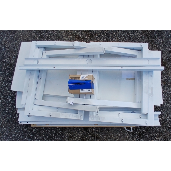 METAL TABLE / SHELVING ASSEMBLY - AS NEW