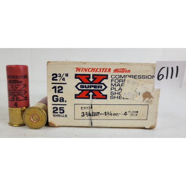 AMMO: 25X WINCHESTER 12GA - 2-3/4IN - #4 SHOT