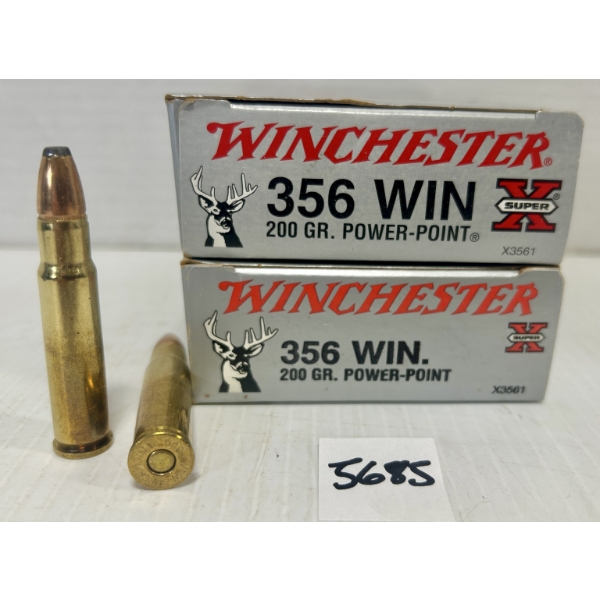 AMMO/BRASS: 39X LIVE & 1X BRASS WINCHESTER .376 WIN 200GR. SP 