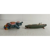 Image 2 : LOT OF 2 - SAN & HRD TIN WIND UP BOAT & ELEPHANT