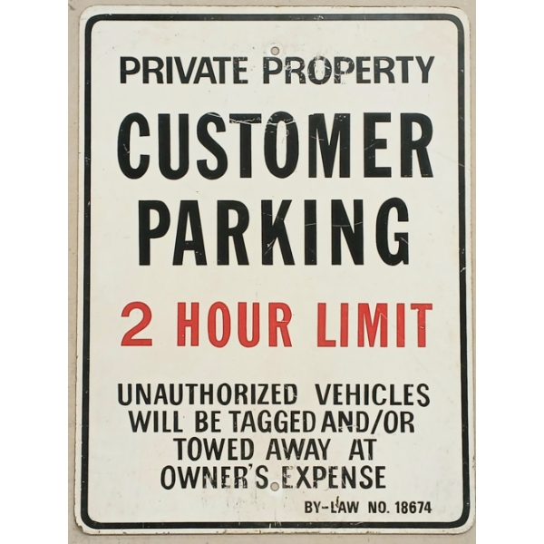 PRIVATE PROPERTY / CUSTOMER PARKING - SINGLE SIDED METAL SIGN