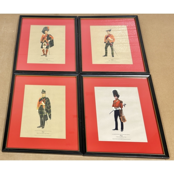 LOT OF 4 - "1897 OFFICER, THE HIGHLAND LIGHT INFANTRY", "1844 CAPTAIN, ROYAL SCOTS GREYS", ECT.