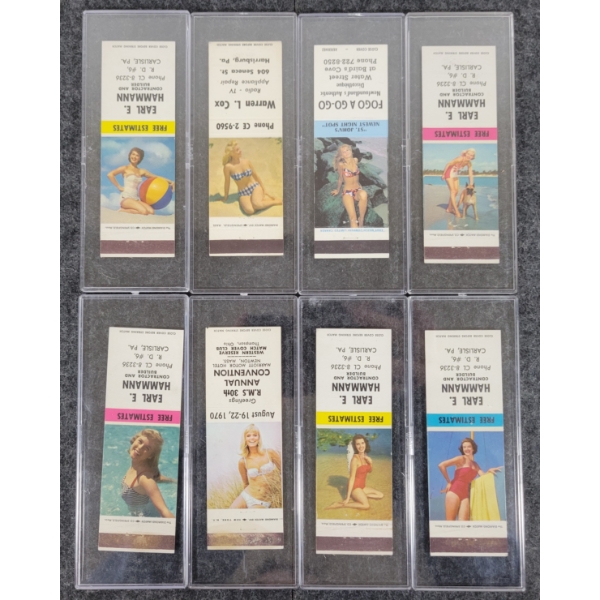 LOT OF 8 - PIN-UP ADVERTISING MATCHBOOK PACKAGES - EDDY MATCH CO, ETC