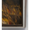 Image 3 : BARBED WIRE IN FIELD BY WINSTON - FRAMED OIL CANVAS BOARD