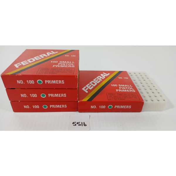 PRIMERS: APPROX 370X FEDERAL NO. 100 SMALL PISTOL PRIMERS