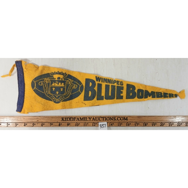 WINNIPEG BLUE BOMBERS PENNANT - C. 1950'S