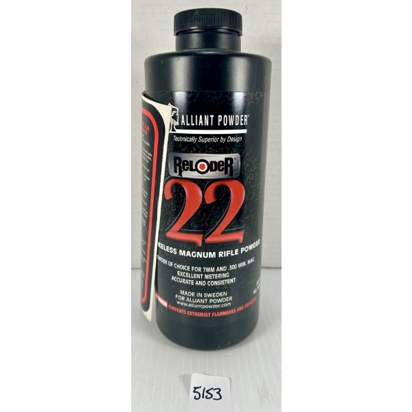 POWDER: 1LB ALLIANT RELOADER 22 - SEALED 