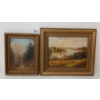 Image 1 : LOT OF 2 - "WOODLAND TRAIL" & "LAKE MUSKOKA" BY L. COLLINS - FRAMED OIL ON CANVAS