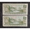 Image 2 : LOT OF 2 - 1969 CDN $20 BANKNOTES 
