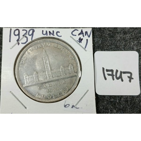 1939 CDN SILVER DOLLAR - PARLIAMENT 