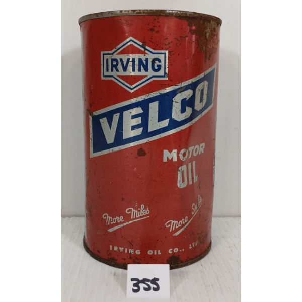 IRVING VELCO MOTOR OIL QT CAN