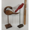 Image 3 : LOT OF 2 - FOLK ART BIRDS W/ BASES