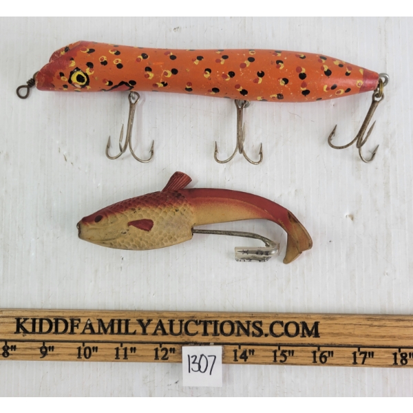 LOT OF 2 - VIVIE & HANDCRAFTED LARGE FISHING LURES
