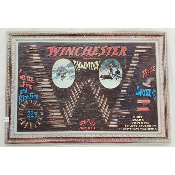 WINCHESTER AMMUNITION EMBOSSED PLASTIC SIGN