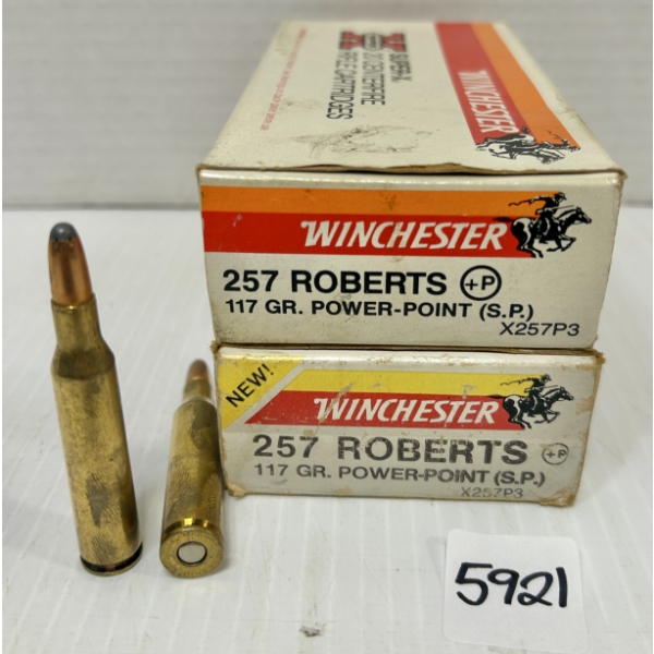 AMMO: 40X WINCHESTER .257 ROBERTS +P - 117 GR.