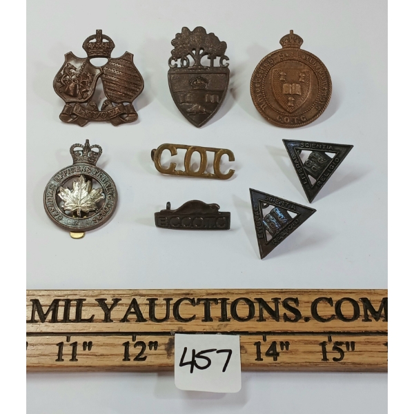 LOT OF 8 - WWII C.O.T.C. BADGES