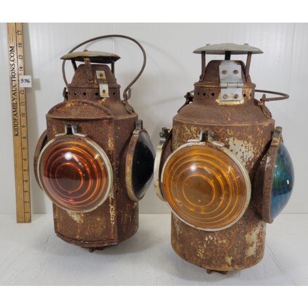 LOT OF 2 - HLP M RAILROAD SWITCH LANTERNS