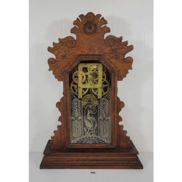 1894(?) E. INGRAHAM "LILAC" 8 DAY OAK MOVEMENT CLOCK