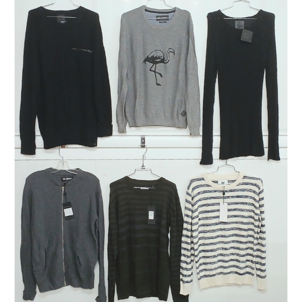 LOT OF 6 - MEN'S MINIMUM & LIFETIME SWEATERS - FT OLIN, LESTER, HAYTI & GO