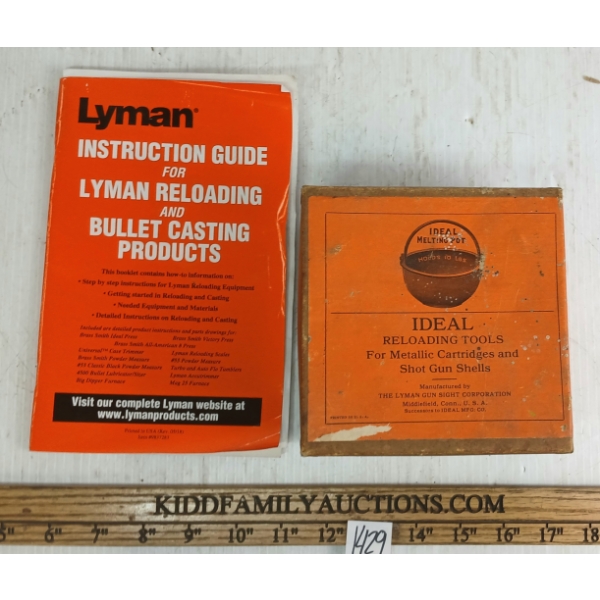 LOT OF 2 - IDEAL MELTING POT & LYMAN RELOADING PRODUCTS GUIDE
