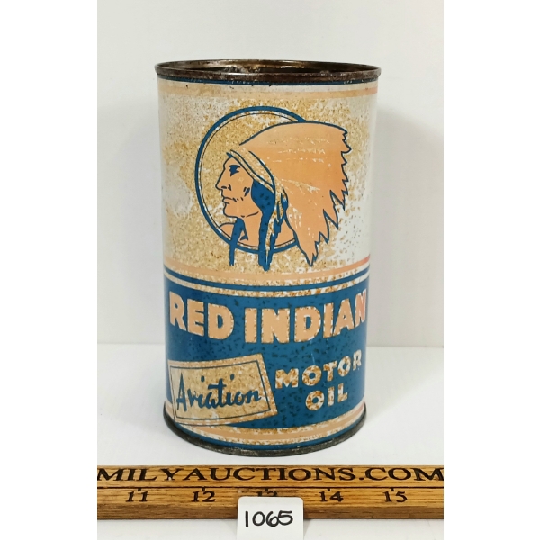 RED INDIAN AVIATION MOTOR OIL QT CAN