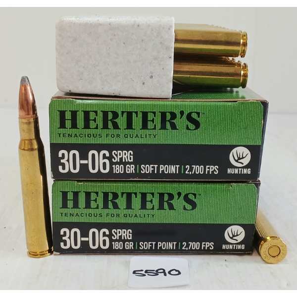 AMMO: 40X HERTER'S .30-06 SPRG - 180GR - SP