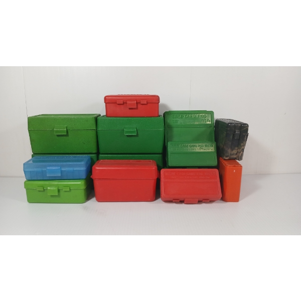 QTY OF AMMO BOXES - INCL CASE GARD