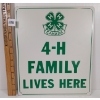Image 2 : 4-H FAMILY LIVES HERE DBL SIDED METAL SIGN 