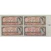 LOT OF 4 - 1954 CDN $2 BANKNOTES