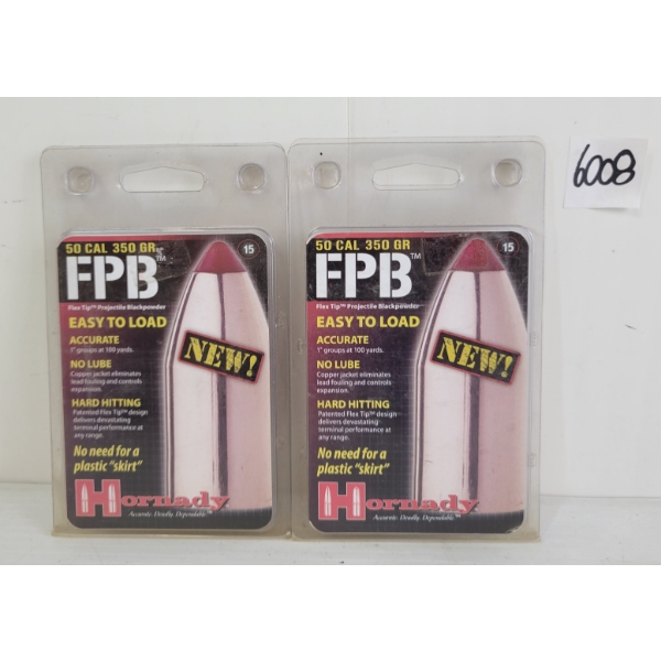 BULLETS: 30X HORNADY .50CAL - 350GR - FPB - EASY LOAD FOR ML