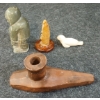 Image 5 : LOT OF 5 - SIGNED SOAPSTONE FIGURE, CLAY PIPE, WALRUS TOOTH SCRIMSHAW & BEADED HEADBAND