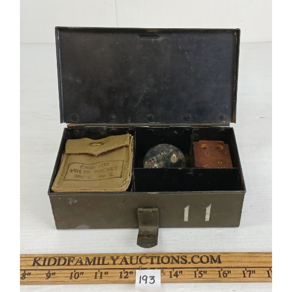 WWII CDN SPARE PARTS NO. 5B CASE W/ CONTENTS