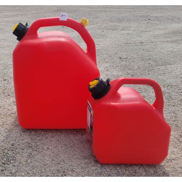 LOT OF 2 - 5.3 & 1/4GAL FUEL CANS