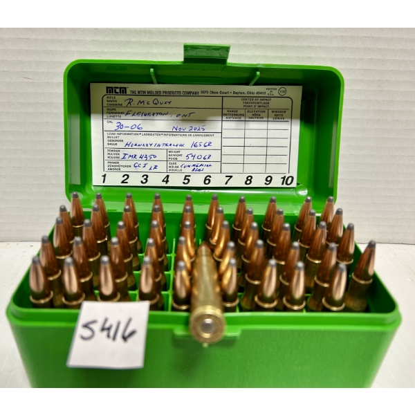 AMMO: 50X .30-06 SPRG 165GR. - RELOADS