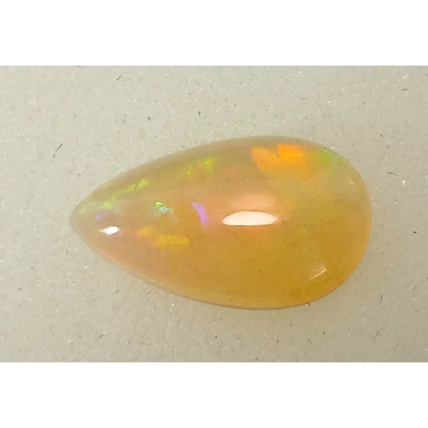 NATURAL WHITE FIRE OPAL - PEAR CABOCHON CUT