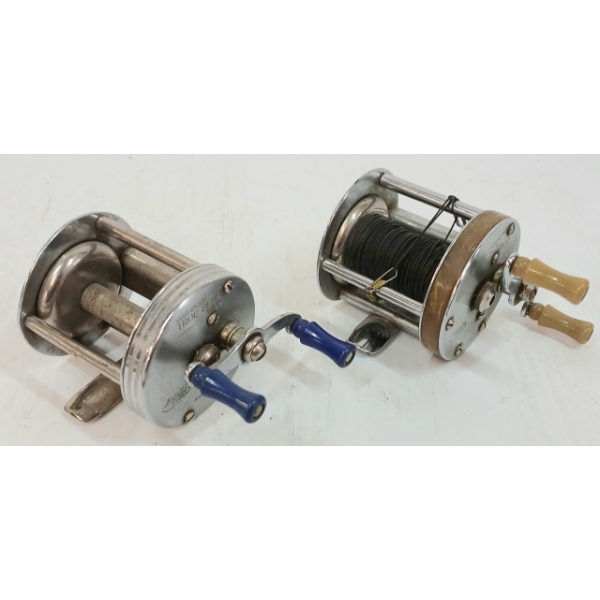 LOT OF 2 - 1956 TRUE BLUE & TRIUMPH SHAKESPERE FISHING REELS