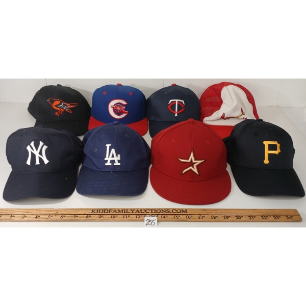 LOT OF 8 - ASSORTED BASEBALL CAPS